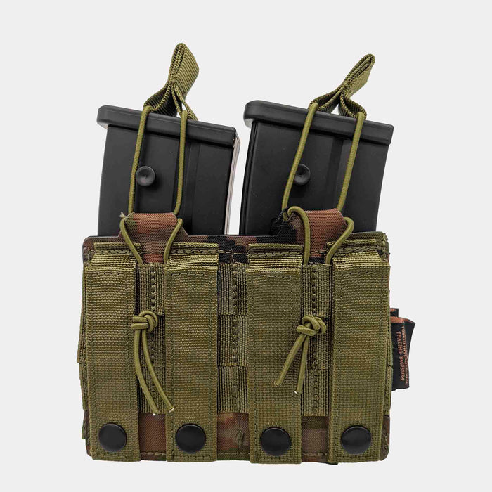 Pixelated Woodland Double Rifle Magazine Pouch - Conquer
