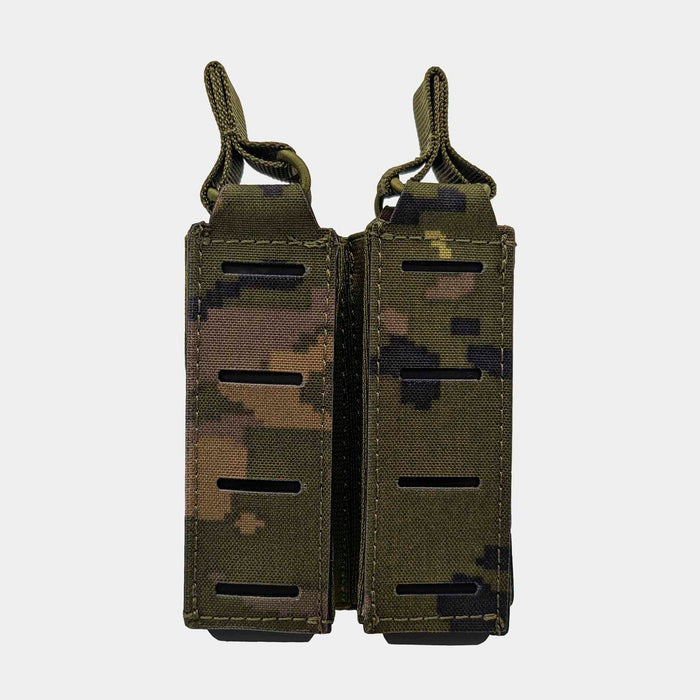 Pixelated Woodland Double Pistol Magazine Pouch - Conquer
