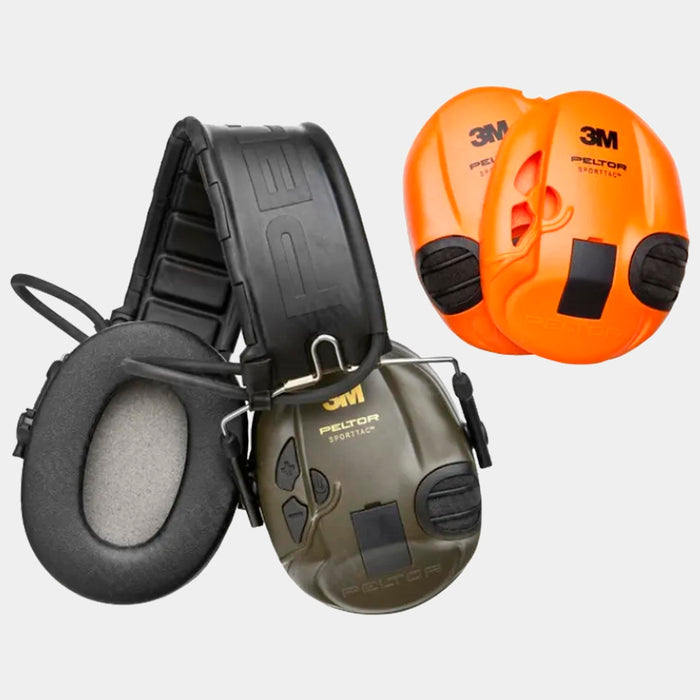 Protector auditivo electrónico 3M PELTOR SportTac - Verde / Naranja