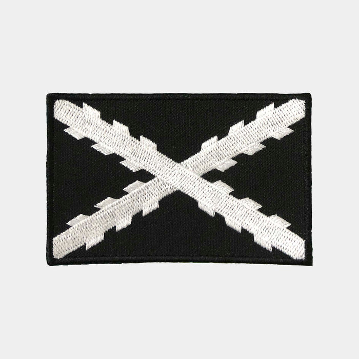 Black and White Burgundy Cross Flag Patch