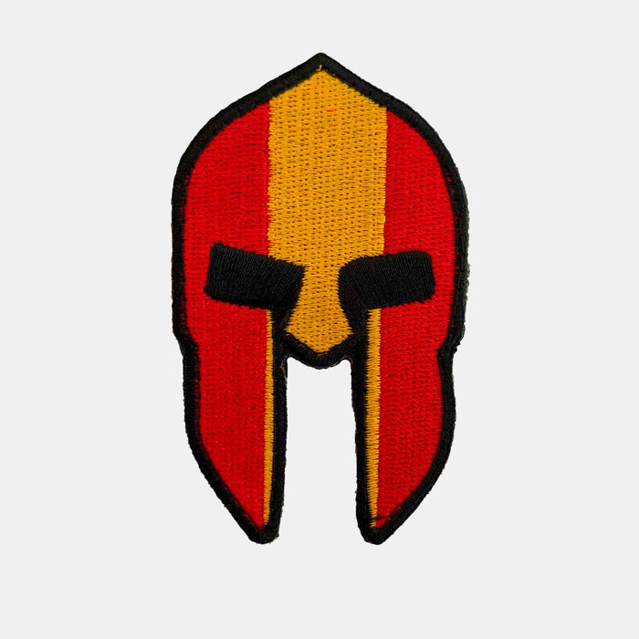 Spartan helmet patch with the flag of Spain